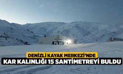 Denizli Kayak Merkezi’nde kar kalınlığı 15 santimetreyi buldu