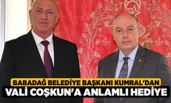 Babadağ Belediye Başkanı Kumral'dan Vali Coşkun'a anlamlı hediye
