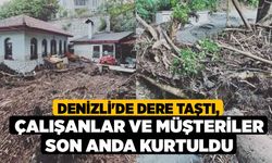 Denizli'de Dere Taştı, Çalışanlar ve Müşteriler Son Anda Kurtuldu