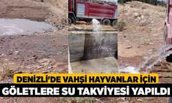 Denizli'de vahşi hayvanlar için göletlere su takviyesi yapıldı