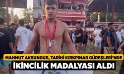 Mahmut Aksungur, Tarihi Kırkpınar Güreşleri’nde ikincilik madalyası aldı