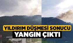 Yıldırım düşmesi sonucu yangın çıktı