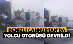 Denizli Cankurtan'da Yolcu Otobüsü Devrildi