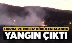 Denizli'de Hurda ve Moloz Dökülen Alanda Yangın Çıktı