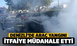 Denizli'de Araç Yangınına İtfaiye Müdahale Etti