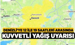 Denizli’ye 12 ile 19 Saatleri Arasında Kuvvetli Yağış Uyarısı