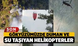 Denizli Semalarında Duman ve Su taşıyan Helikopterler