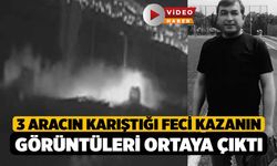 3 aracın karıştığı feci kazanın görüntüleri ortaya çıktı