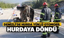 Denizli'de Hurda Yüklü Otomobil Hurdaya Döndü