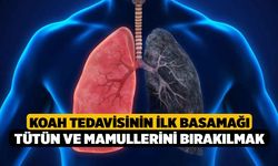 KOAH tedavisinin ilk basamağı tütün ve mamullerini bırakılmak