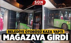 Denizli'de Belediye Otobüsü Kaza Yaptı, Mağazaya Girdi