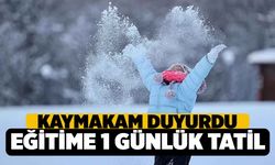 İlçe Kaymakamı Duyurdu, 1 Günlük Kar Tatili