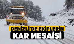 Denizli'de Ekiplerin Kar Mesaisi