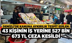 Denizli'de Kanuna Aykırılık Tespit Edilen 43 Kişinin İş Yerine 527 bin 673 TL Ceza Kesildi