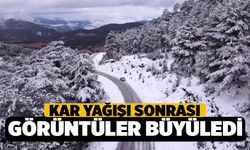 Kar Yağışıyla Oluşan Manzara Büyüledi