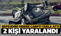 Denizli'de Direğe Çarpıp Takla Atan Araç Hurdaya Döndü; 2 Yaralı