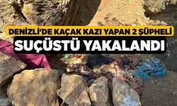 Denizli'de Kaçak Kazı Yapan 2 Şüpheli Suçüstü Yakalandı