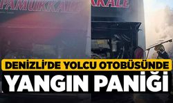 Denizli'de yolcu otobüsünde yangın paniği