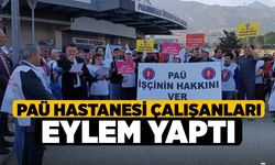 PAÜ Hastanesi çalışanları eylem yaptı