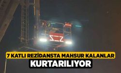 7 Katlı Rezidansta Mahsur Kalanlar Kurtarılıyor