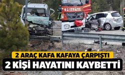 Çameli'de Kaza 2 Araç Kafa Kafaya Çarpıştı 2 Ölü