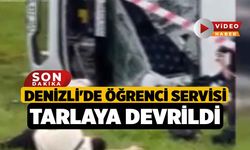 Denizli'de Öğrenci Servisi Tarlaya Devrildi