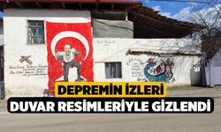 Depremin izleri duvar resimleriyle gizlendi