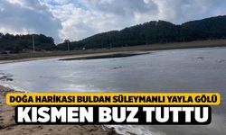 Doğa harikası Buldan Süleymanlı Yayla Gölü kısmen buz tuttu