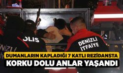 Dumanların kapladığı 7 katlı rezidansta korku dolu anlar yaşandı