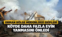 Orman Bölge Müdürlüğü ekipleri köyde daha fazla evin yanmasını önledi