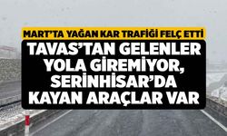 Mart'ta Yağan Kar, Tavas Makasını Kilitledi Trafik Durdu