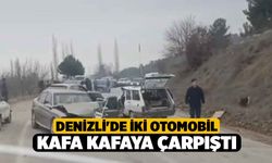 Denizli'de iki otomobil kafa kafaya çarpıştı