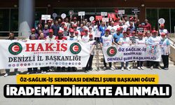 Denizli'de Öz-Sağlık-İş Sendikası, Kamu İşçisinin İradesi Dikkate Alınmalı