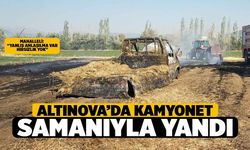 Saman Balyaları kamyonet ile birlikte yandı