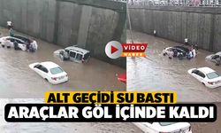 Denizli'de Alt Geçidi Sel Bastı Araçlarıyla Birlikte Mahzur Kaldılar