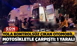 Yola kontrolsüz çıkan otomobil, motosikletle çarpıştı: 1 yaralı