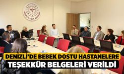 Denizli’de bebek dostu hastanelere teşekkür belgeleri verildi