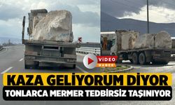 Denizli’de Facia Geliyorum Diyor: Tonlarca Ağırlıktaki Dev Kayalar Sabitlenmeden Taşınıyor!