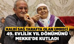 Kalbi sağ tarafta olan umreci 49. evlilik yıl dönümünü Mekke'de kutladı