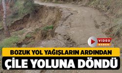 Buldan'da Bozuk Yol Yağışların Ardından Çile Yoluna Dönüştü