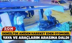 Denizli'de Aniden Hareket Eden Otomobil Yaya ve Araçların Arasına Daldı