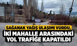 Sağanak Yağış Ulaşımı Vurdu, İki Mahalle Arasındaki Yol Trafiğe Kapatıldı