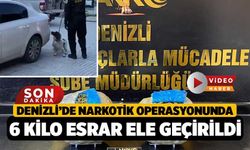 Denizli’de narkotik operasyonunda 6 kilo esrar ele geçirildi