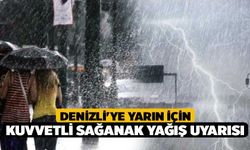 Denizli'ye Yarın İçin Kuvvetli Sağanak Yağış Uyarısı