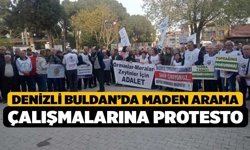 Denizli Buldan’da Maden Arama Çalışmalarına Protesto