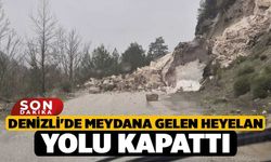 Denizli'de Meydana Gelen Heyelan Yolu Kapattı