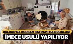 Buldan’da Kurban Bayramı hazırlıkları imece usulü yapılıyor