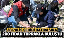 Denizli’de, 28 Polis Şehidi Hatırasına 200 fidan toprakla buluştu