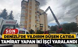 Denizli'de Yıldırım Düşen Çatıda Tamirat Yapan İki İşçi Yaralandı