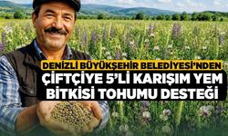 Denizli Büyükşehir Belediyesi’nden Çiftçiye 5’li Karışım Yem Bitkisi Tohumu Desteği